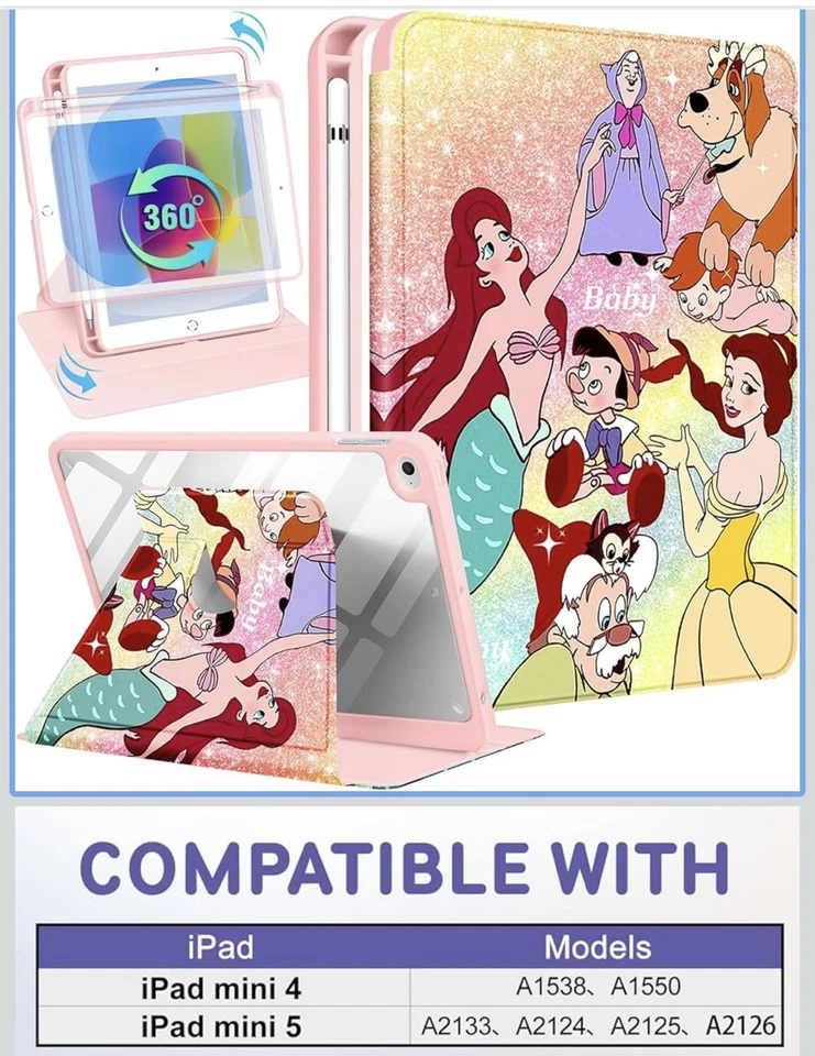 Case For Apple iPad all Models, Kids Stand cover ( Girls) toddler cartoon. - Image 4 of 4