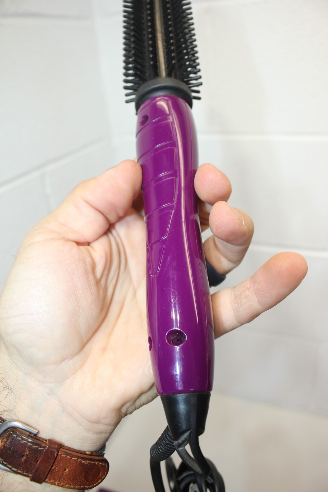 Instyler Hot Round Brush Curling Ionic Styler 30336 Purple, 2 heat settings
