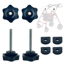 2 Set Rollator Walker Replacement Knobs, Universal Adjustable Replacement Arm...