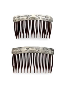 Navajo Native American Set Of (2) Hair Combs Picks 925 Sterling Silver Free Ship
