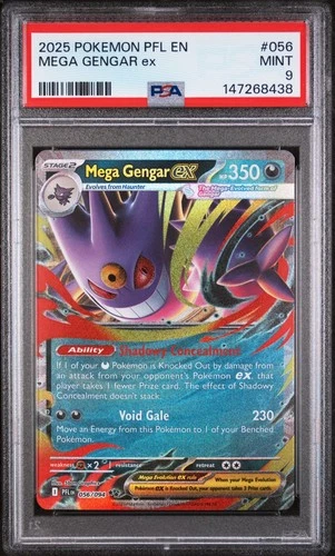 2025 Pokemon Mega Evolution Phantasmal Flames Mega Gengar ex PSA 9 #056/094