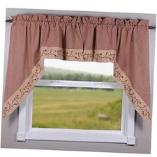 Star Berry Vine Gingham Check Barn and Nutmeg 72" Wide x 36" Long Cotton Red