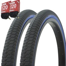 1PAIR PRO BMX Bicycle Bike Tires Tubes 20" x 1.75" BLACK/BLUE P-1064