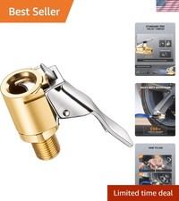High-pressure Brass Tire Air Chuck - Secure Lock-on Connection For All Vehicles