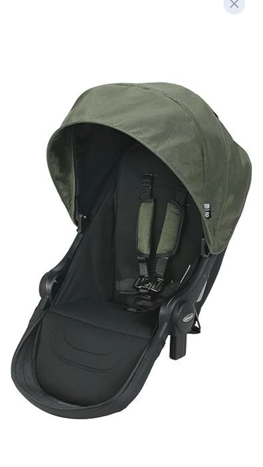 New Graco Uno2Duo Stroller Second Seat, Jules Fashion, Olive Green