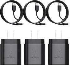 Type C Charger, 3-Pack 25W Type C Super Fast Charging Block with USB C Charger C