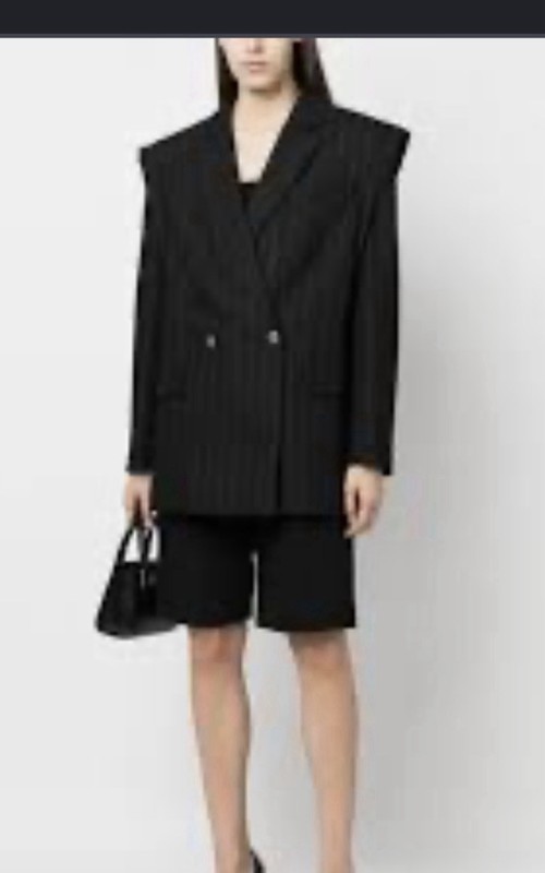 NWT NEW Versace Jeans couture Oversized Double Shoulder Padded Black Blazer S 40