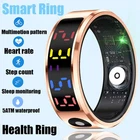 RGB Smart Ring Health Finger Ring Heart Rate Monitor Fitness Tracker Waterproof