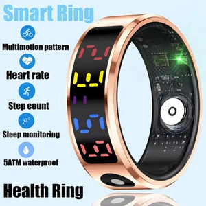 RGB Smart Ring Santé Finger Ring Heart Rate Monitor Fitness Tracker Imperméable