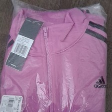 adidas Girls 2-Piece Fleece Jacket  Pants Set Purple M 10/12 Zip
