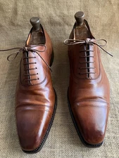 Santoni Mens Brown Leather Cap Toe Oxford Shoes Size UK 9.5 F || US 10.5