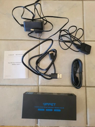 VPFCT 4K HDMI KVM Switch 2x2 Dual Monitor w/ USB3 + Desktop Controller