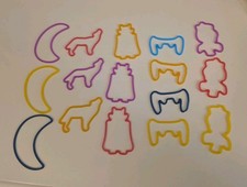 x16 Silly Bands Bandz Kids Rubber Band Bracelets Moon, Wolf, Rose, Controller 
