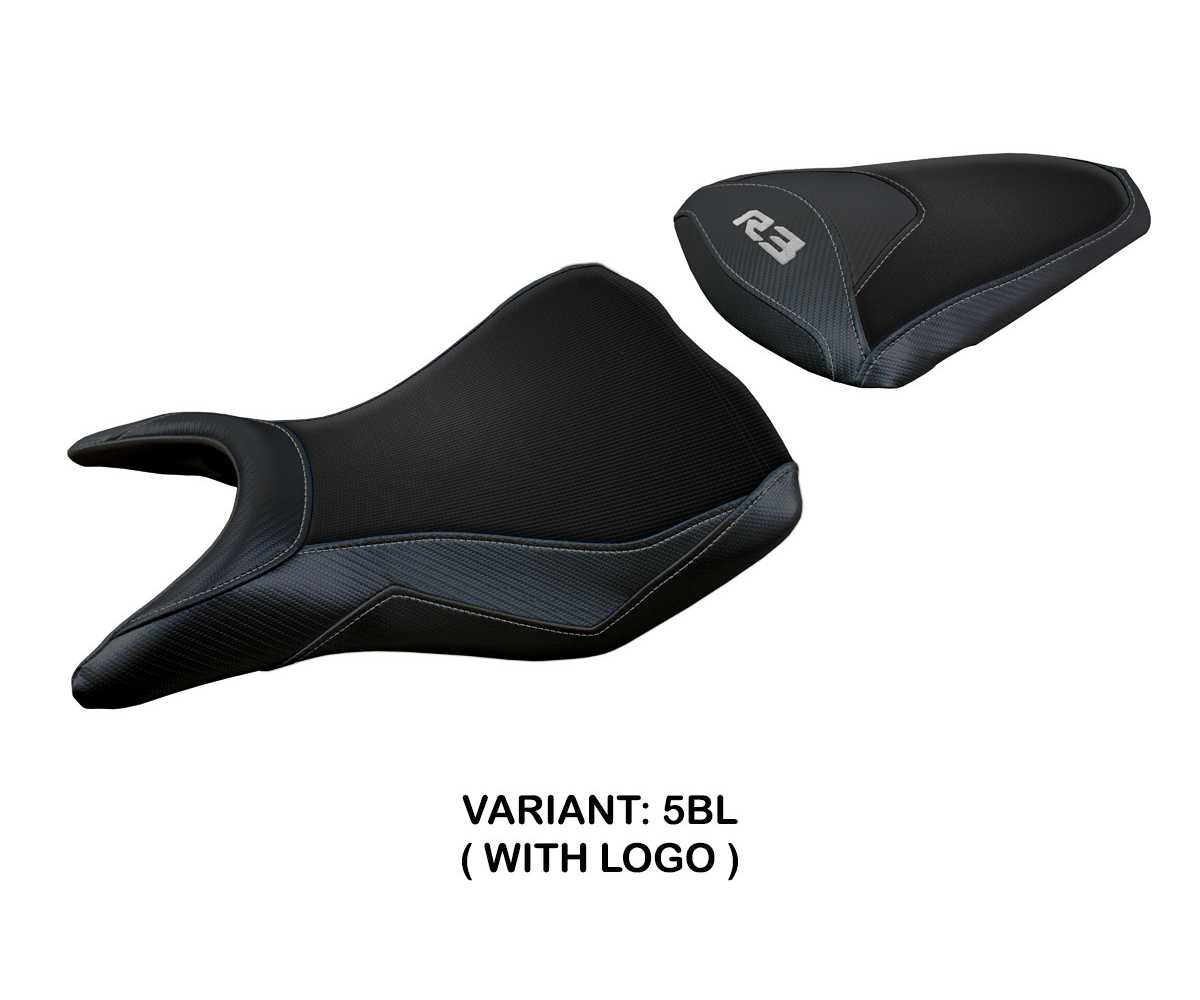 Seat saddle cover Jesolo Black BL + logo TPZ Italia for Yamaha R3 2015 > 2023