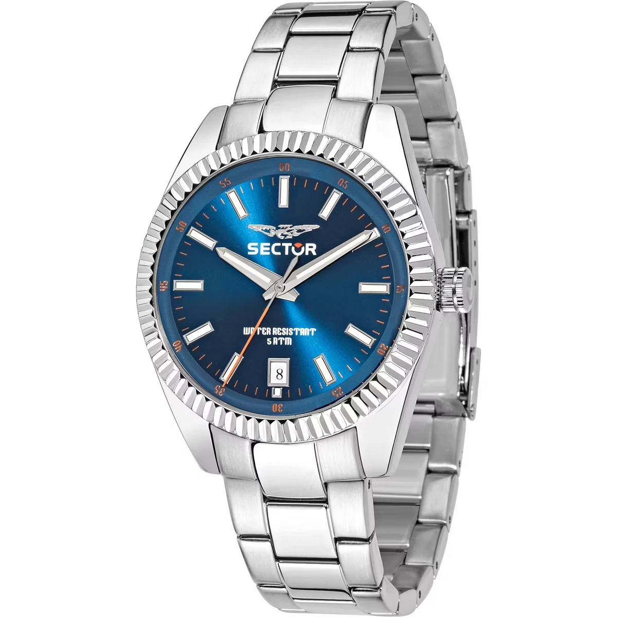 Orologio Uomo Sector No Limits R3253540005 - 45mm, Quarzo, Acciaio Blu E Dettagli Oro Rosa