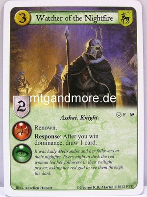 A Game of Thrones LCG - 1x Watcher of the Nightfire  #065 - A Harsh Mistress