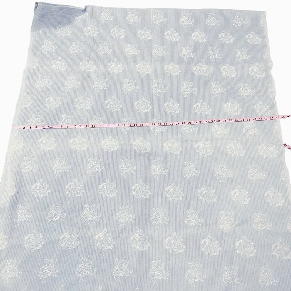 VTG Brocade Jacquard Tapestry Upholstery Fabric Blue Roses Remnant