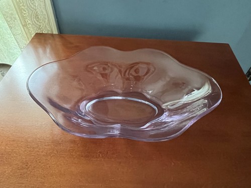 RARE DUNCAN & MILLER DAWN TIFFIN TWILIGHT ALEXANDRITE GLASS 13" FLARED OVAL BOWL - Picture 4 of 10