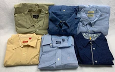 Mens Lot of 6 Size XL Mix Brand Button Front Shirts IZOD Lands’ End L.L. Bean +