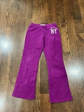 Girls Kids P.S. from Aeropostale Purple Cotton Sweatpants Sweat Pants Size 10