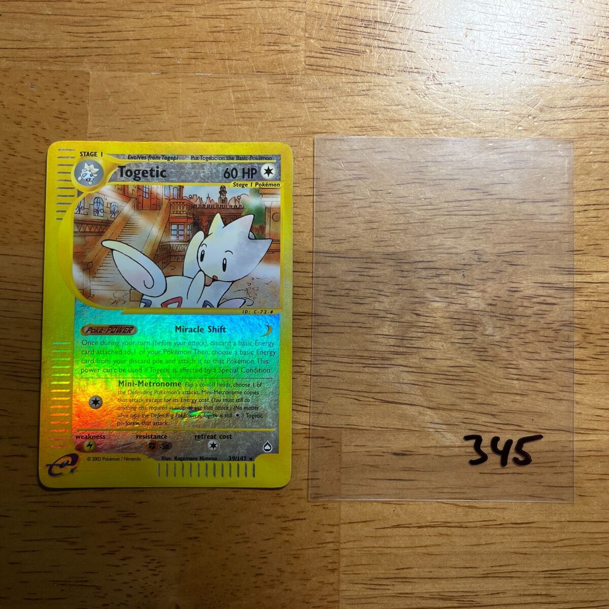 Pokemon Card - Aquapolis 39/147 - TOGETIC (REVERSE holo) *Non-Mint