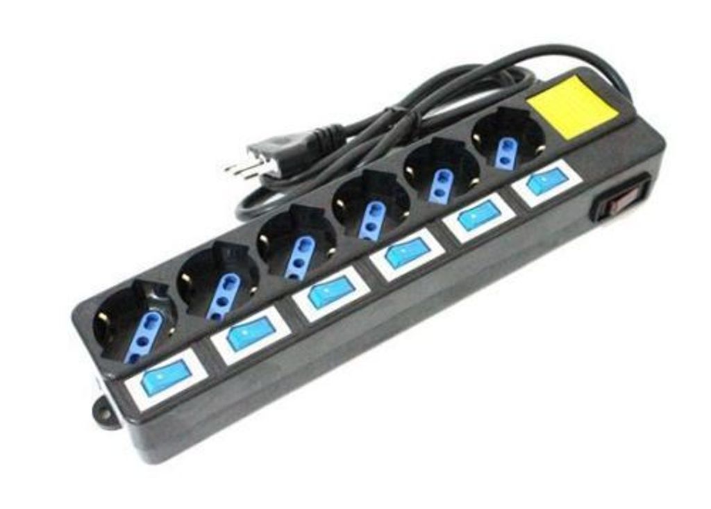 MULTIPRESA CIABATTA UNIVERSALE PRESE+7 INTERRUTTORI POLIVALENTE - Main Image