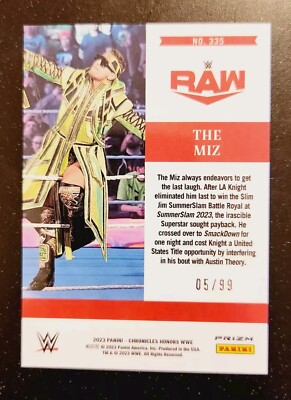 2023 Panini Chronicles WWE The Miz Honors Blue #d/99 No. 335 | eBay