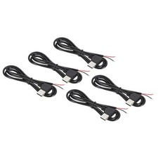 3.28Ft USB 2.0 Male to 2 Pin Bare Wire Pigtail Cable 5pcs 22AWG Power Cords E...