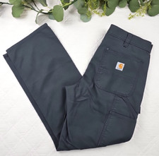 Carhartt Mens Gray Relaxed Fit Double Knee Straight Leg Cargo Pants Size 34 x 32