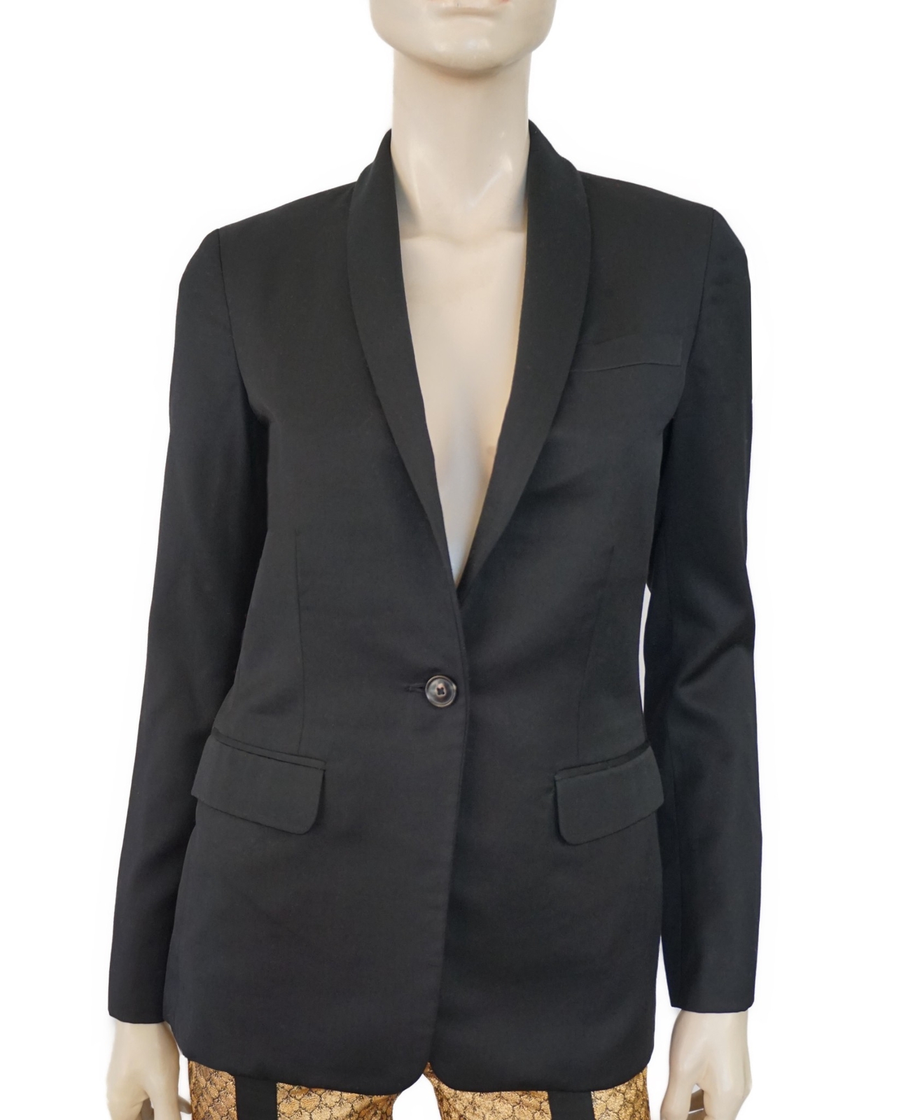 FILA Giacca smoking THE ROW tg 6 sartoriale lana nera bottoni singoli collo scialle