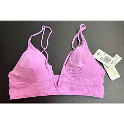 L* Space NWT Purple Siren V Wire Swimsuit Bikini Top Size Large MSRP $110