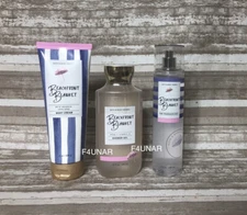 New 3Pc Set Bath & Body Works BEACHFRONT BLANKET Shower Gel Fragrance Mist Cream