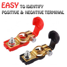 2 Car Battery Terminal Connector Top Post Positive Negative Heavy Duty Universal