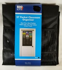 27 Pocket Classroom Organizer School Teacher Mesh Pockets Letter Folders BLACK