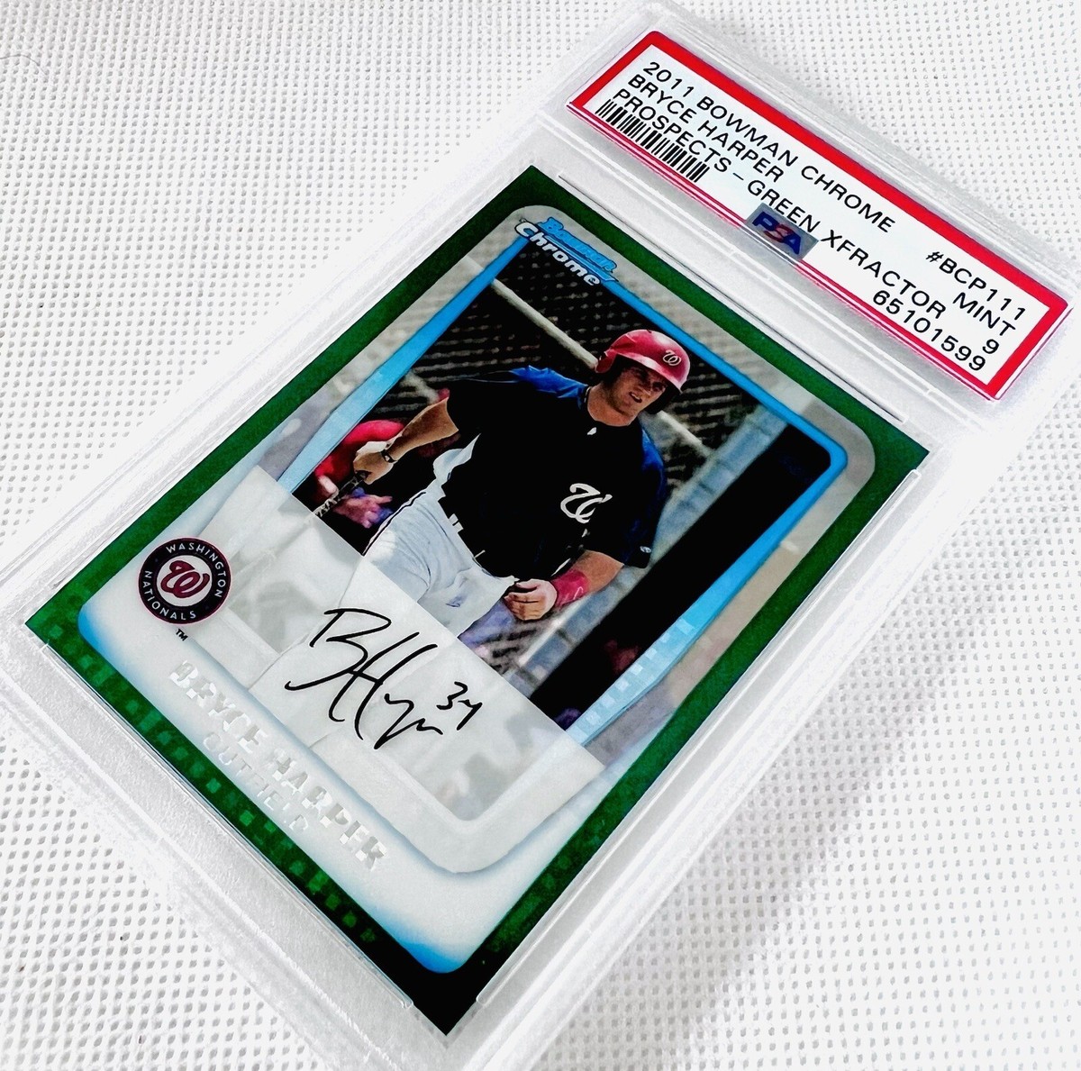 2011 Bowman Chrome Bryce Harper Rookie Prospect Green X-Fractor