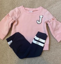 Janie And Jack Pink And Navy Leisure Outfit
