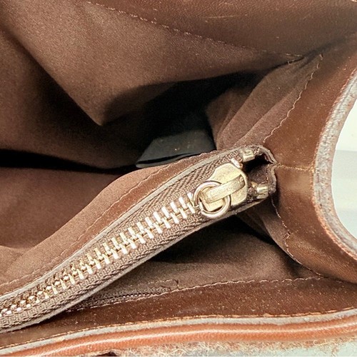 Cole Haan Brown Woven Panel and Faux Leather Two Handle Small Tote - Picture 6 of 12