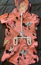 NEW Disney Minnie Mouse Toddler Girls Hoodie Shorts 2-Piece Outfit Set Size 5