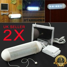 2x LED Solar Rechargeable Shed Lights Outdoor Garden Home Security Garage UK Hot