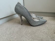 Dune Silver Glitter High Heel Shoes Size 6/39 Brand New 