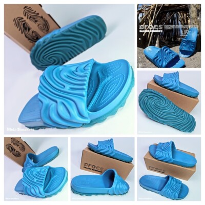 Crocs Pollex US 12 Men's Slides Light Blue Tashmoo Sandals 208685