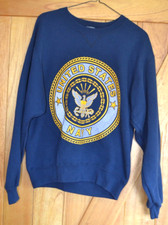 Vintage MJ Soffe United States Navy Crewneck Mens S USA Made 90s Double Sided