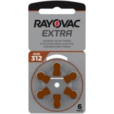 Rayovac Extra Advanced Hearing Aid Batteries Size 312, 60 Batteries, Exp 2029