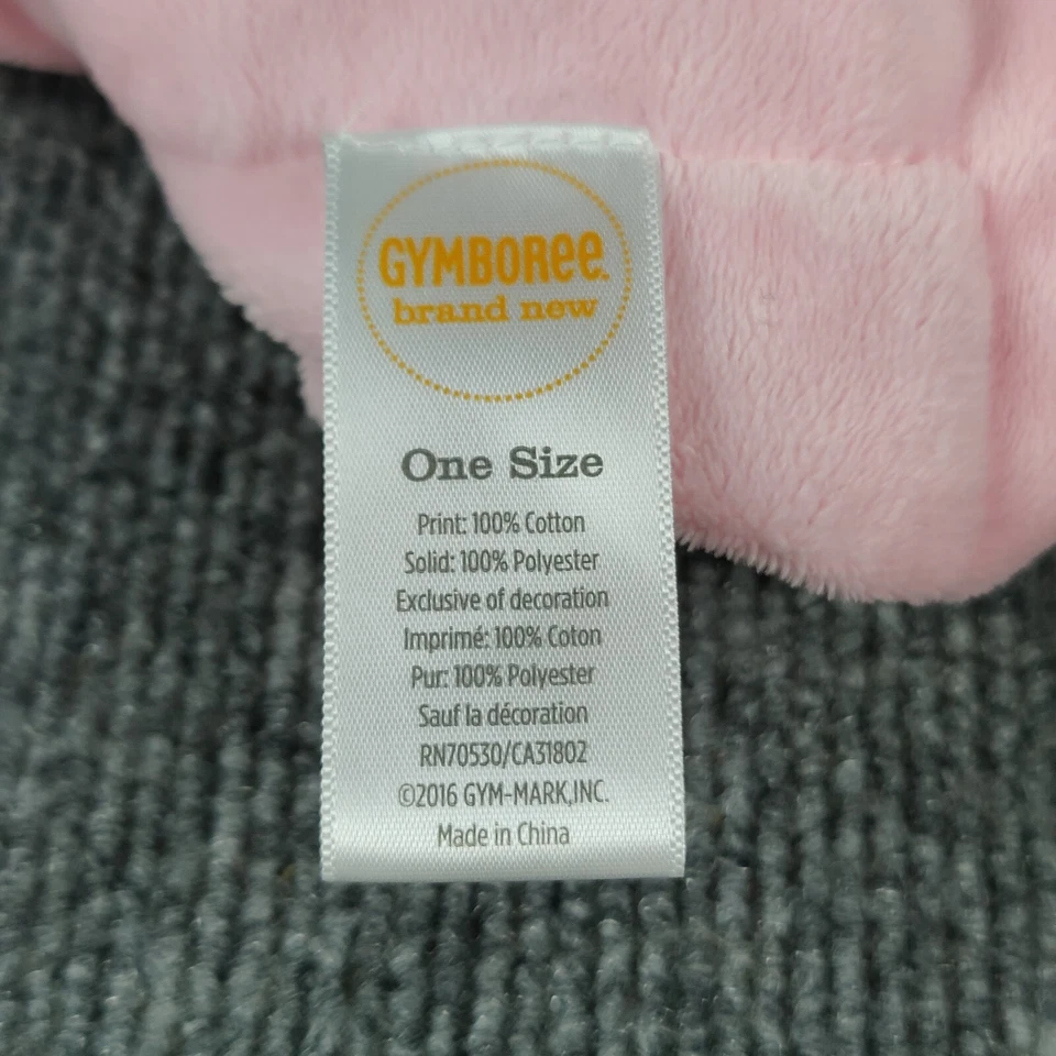 Gymboree Baby Security Blanket Lovey Pink White Giraffe Animal Design Pink Trim - Image 3 of 4