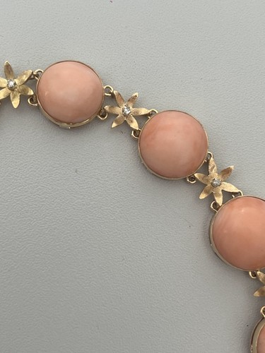 1799B - Bracciale Morbido Oro Giallo Corallo Cabochon - Foto 3 di 3