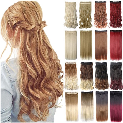 Thick Wavy Clip-In Hair Extensions – 5 Clips, 3/4 Full Head, Synthetic & Remy-Look – USA Stock