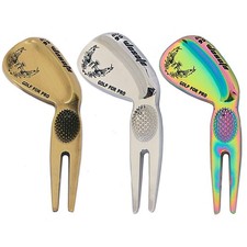 Golf Club Shape Zinc Alloy Fork Durable Divot Tool Universal Green Repair Tool