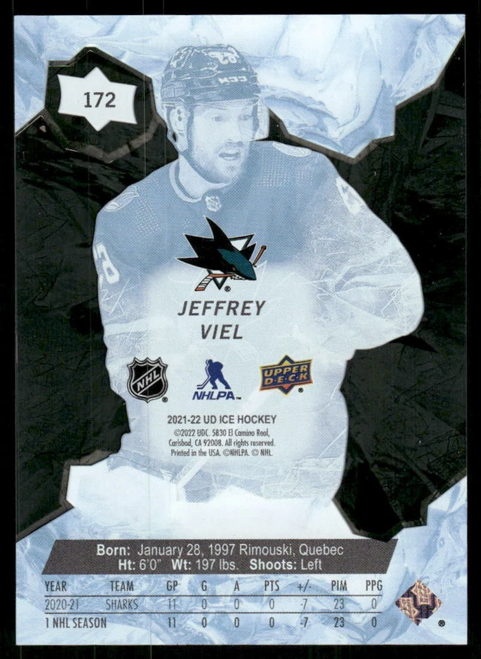 2021-22 Upper Deck Ice #172 Jeffrey Viel #/1299 - Image 2 of 2