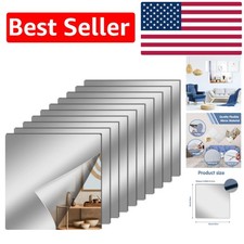 12 Pcs Self-Adhesive Acrylic Mirror Sheets - 12x12" for Stylish Wall Decor