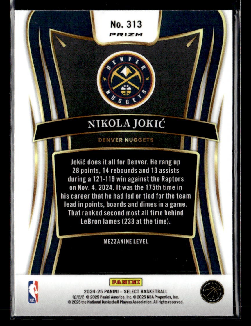 2024-25 Panini Select #313 Nikola Jokic Blue Cracked Ice Prizm | eBay